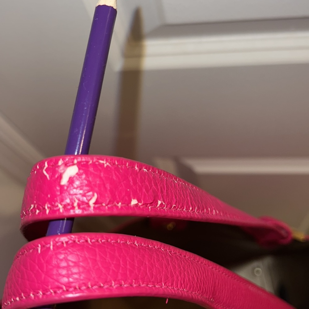 Fushia lauren Ralph Lauren tote flawed - Picture 10 of 15